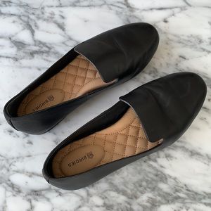 Birdies Starling Flat in Black Leather Size 6
